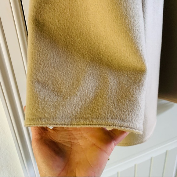 Uniqlo Beige Oversized Wool Blend Short Flowy Button Pocket Jacket | Small - Picture 6 of 8